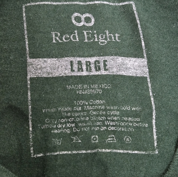 Red Eight Men’s Short Sleeve 100% Cotton Back & Front Graphic Tee Size Large - Picture 14 of 14